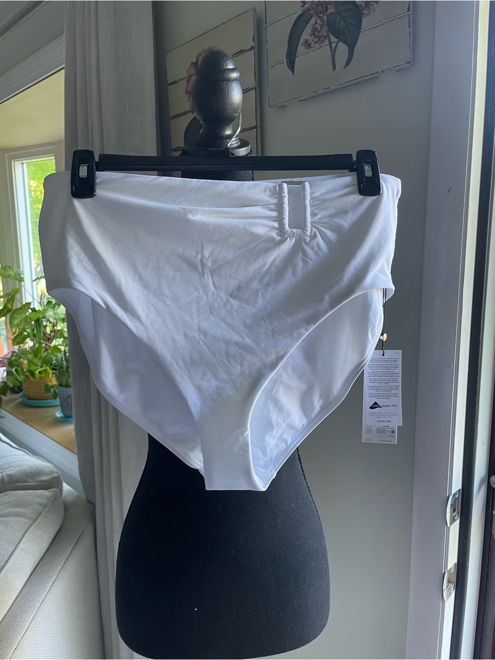 Alia Pure White High-Waist Bikini Bottoms